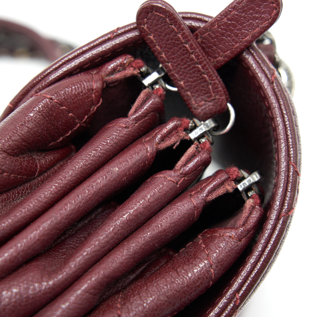 CHANEL SMALL FLAP BAG WITH CHAIN BURGUNDY SHW