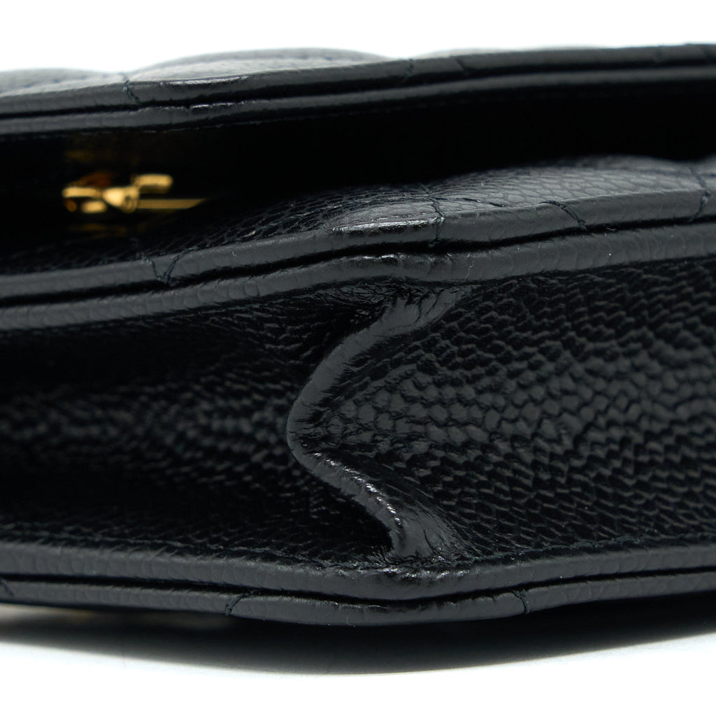 CHANEL CLASSIC WALLET ON CHAIN CAVIAR BLACK GHW (MICROCHIP)