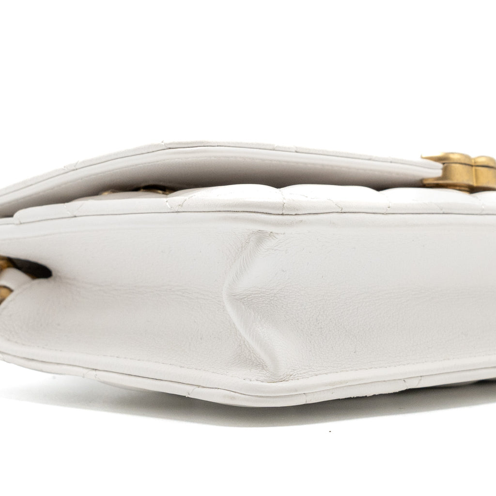 CHANEL GIANT CHAIN CLASSIC WALLET ON CHAIN LAMBSKIN WHITE MULTICOLOUR HARDWARE (MICROCHIP)