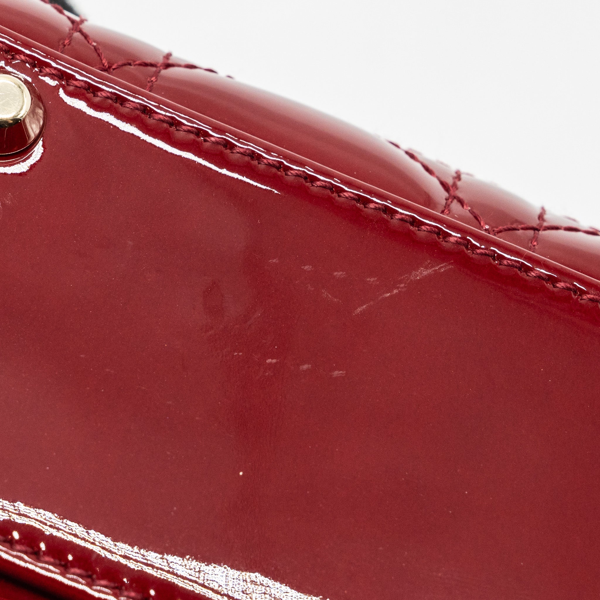 DIOR MINI LADY DIOR PATENT RED LGHW