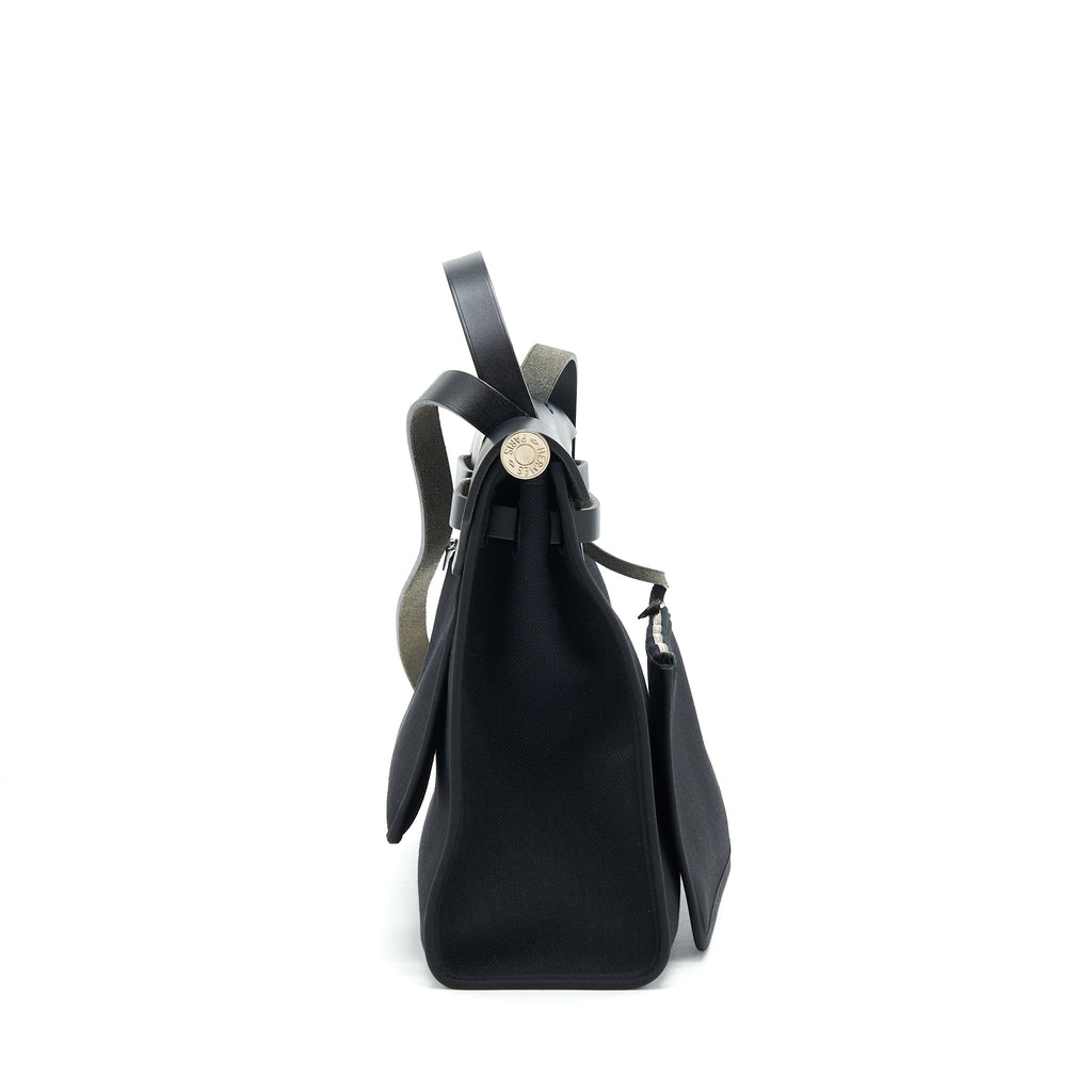 HERMES HERBAG ZIP 31 BAG CANVAS BLACK SHW