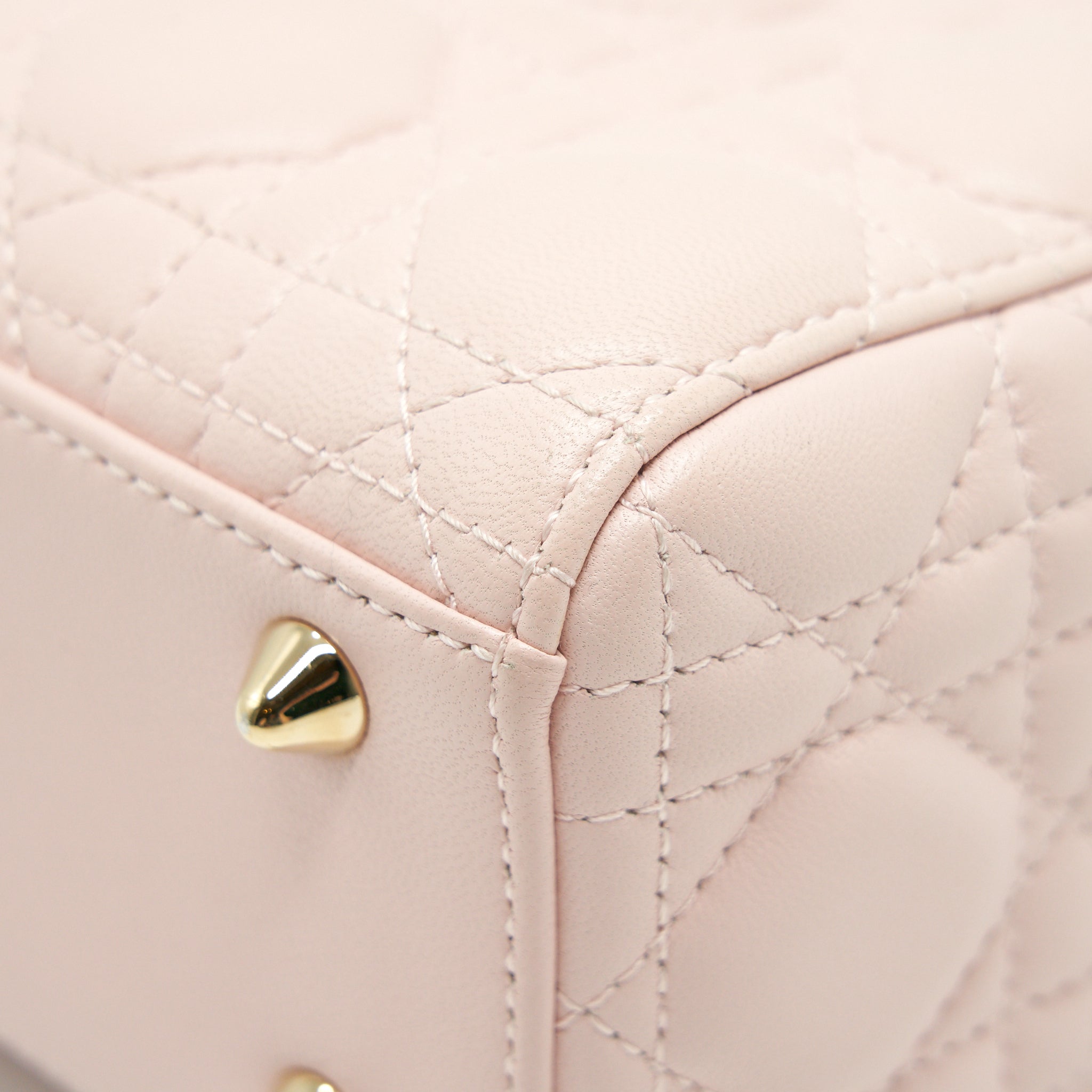 CHRISTIAN DIOR SMALL LADY DIOR LIGHT PINK LAMBSKIN GHW