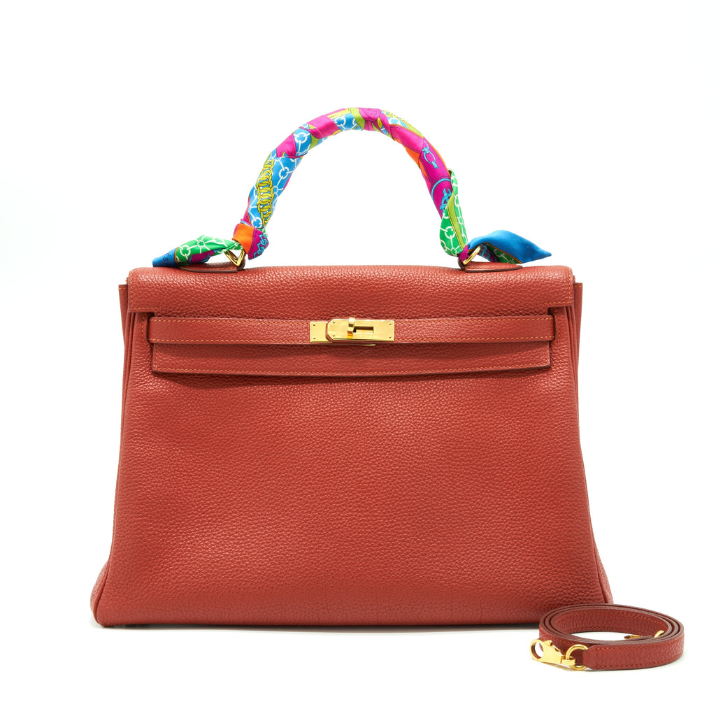HERMES KELLY 35 TOGO VERMILLION GHW