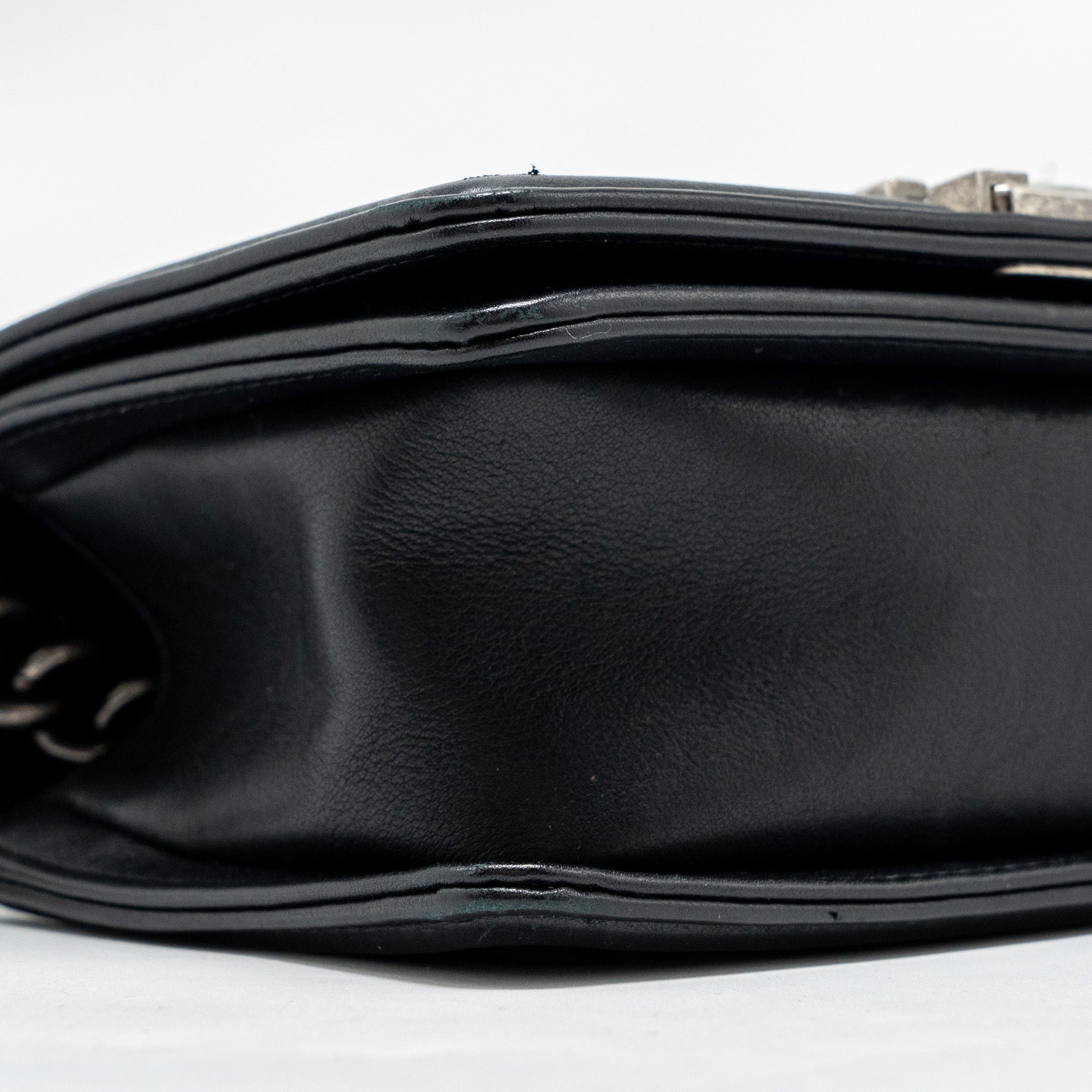 CHANEL SMALL BOY BAG LAMBSKIN BLACK RUTHENIUM SHW