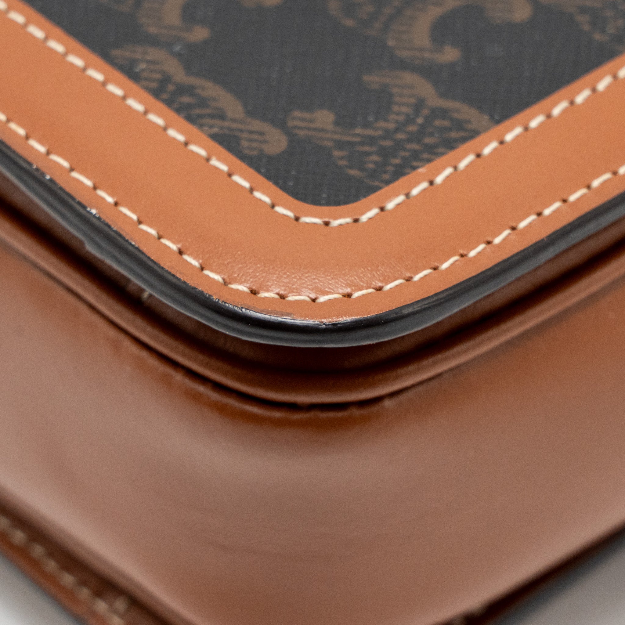 CELINE TEEN TRIOMPHE BAG TRIOMPHE CALFSKIN/CANVAS BROWN/MULTICOLOOUR GHW