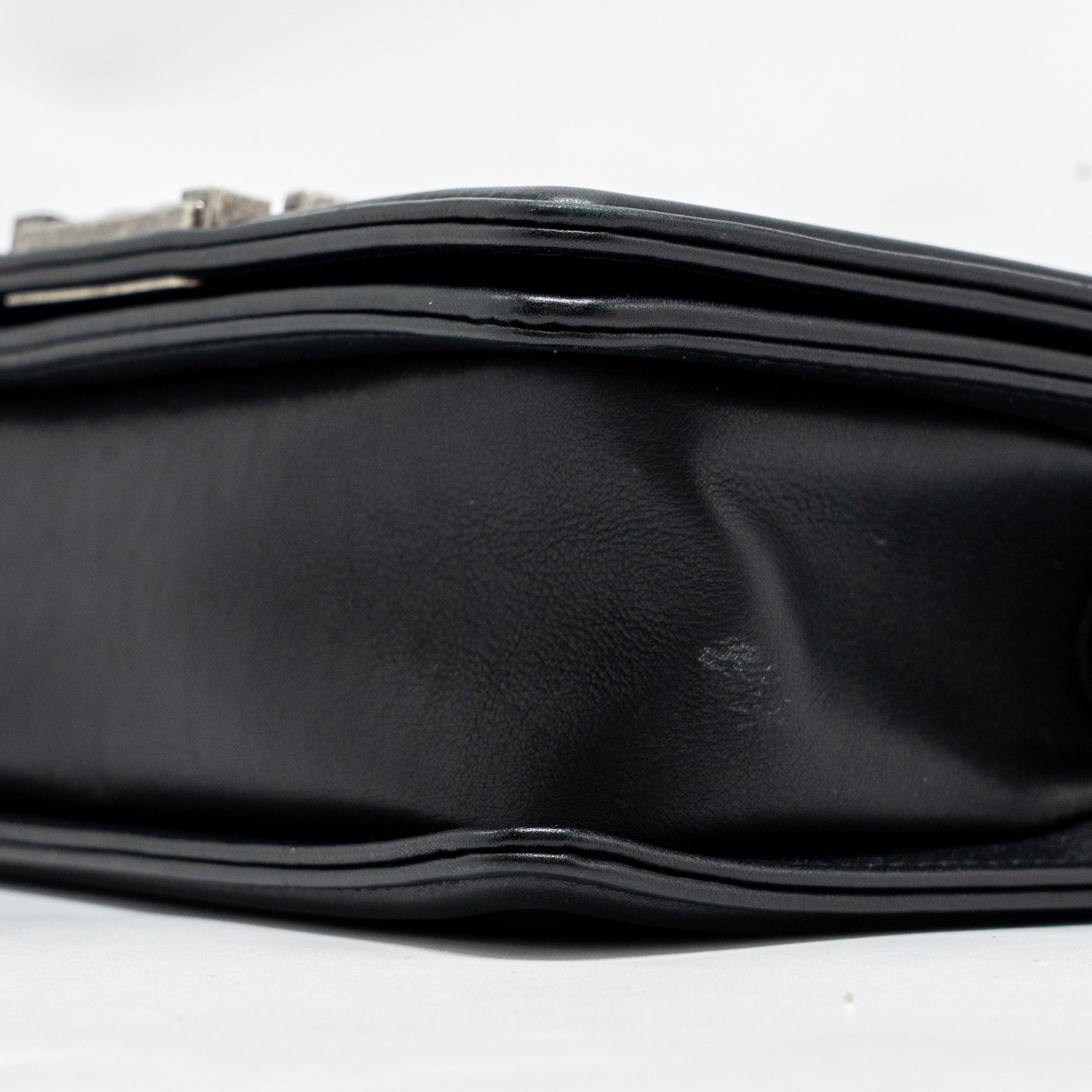 CHANEL SMALL BOY BAG LAMBSKIN BLACK RUTHENIUM SHW