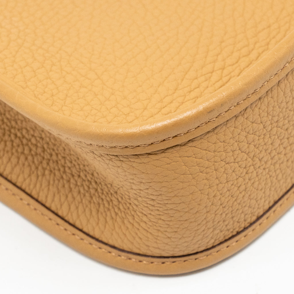 HERMES MINI EVELYNE CLEMENCE BISCUIT / CAMEL GHW