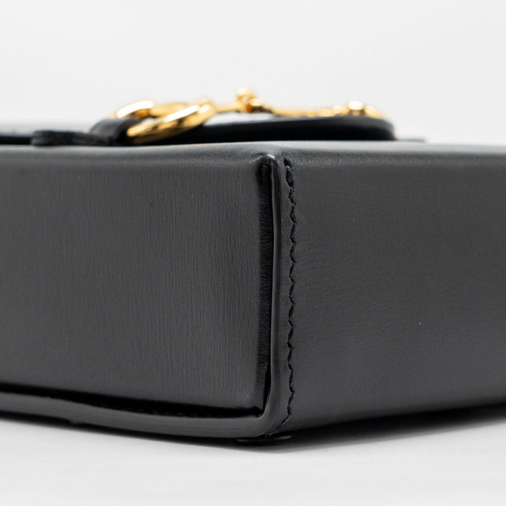 GUCCI HORSEBIT MINI CROSSBODY BAG LEATHER BLACK GHW