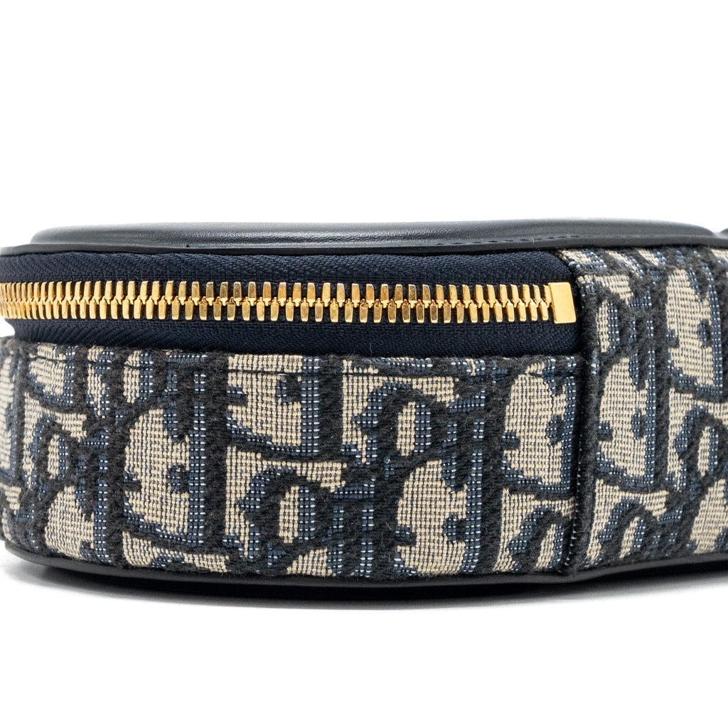 DIOR CD SIGNATURE OVAL CAMERA VAG DIOR OBLIQUE JACQUARD BLUE GHW