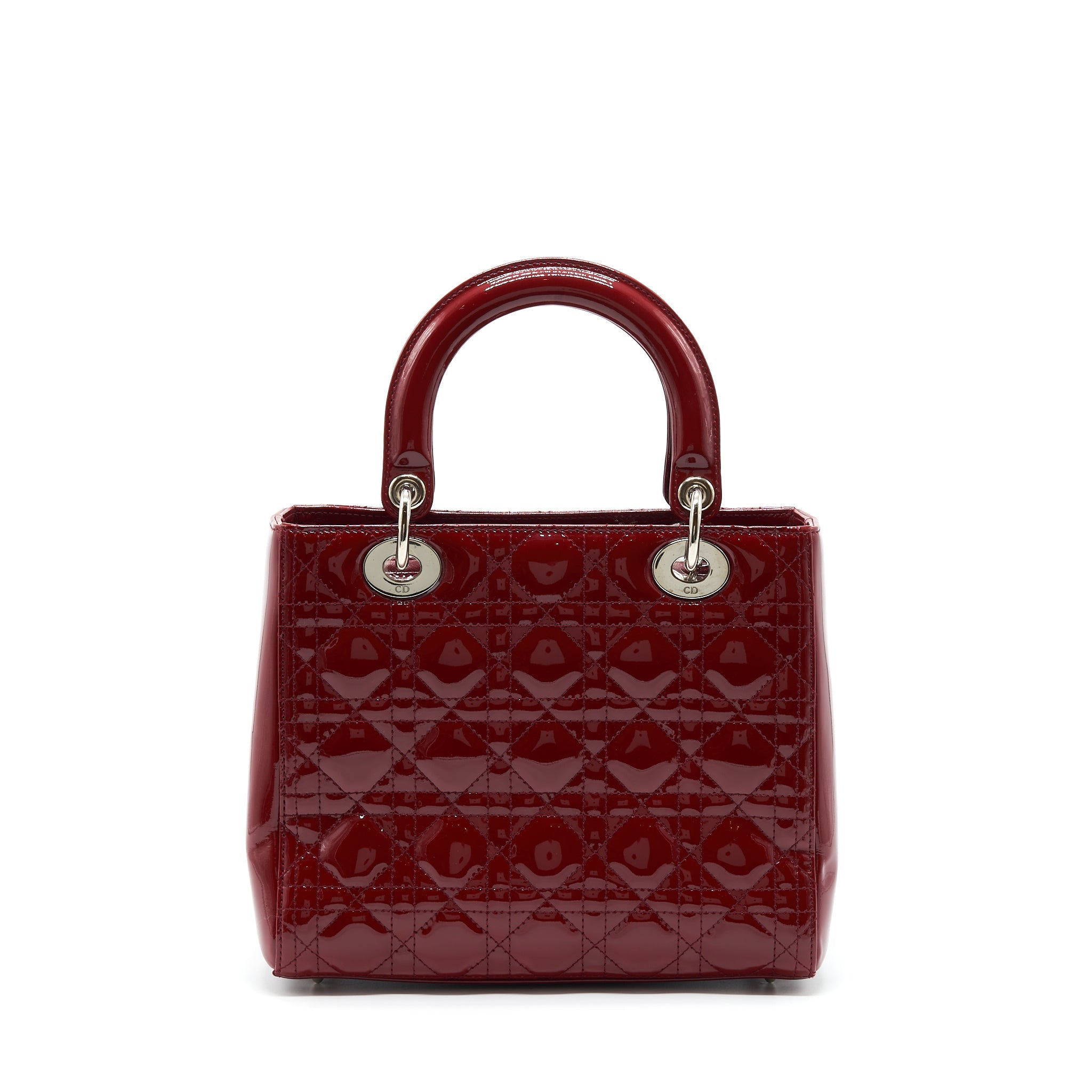 DIOR MEDIUM LADY DIOR PATENT RED SHW