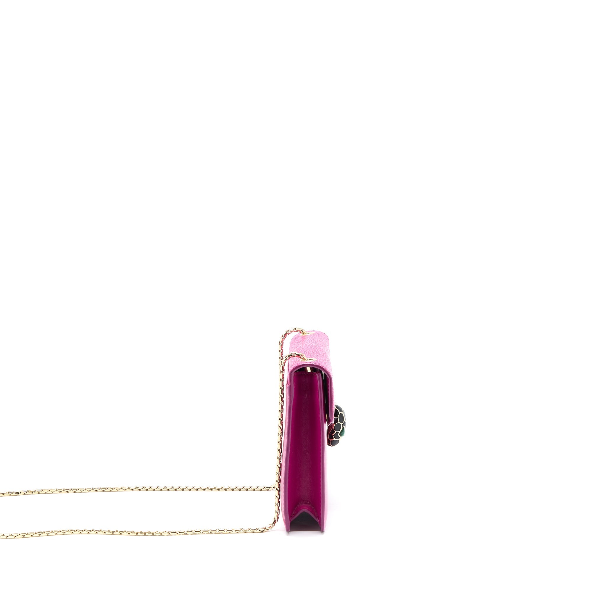 BVLGARI SERPENTI FOREVER BAG CRYSTAL GALUCHAT PINK LGHW