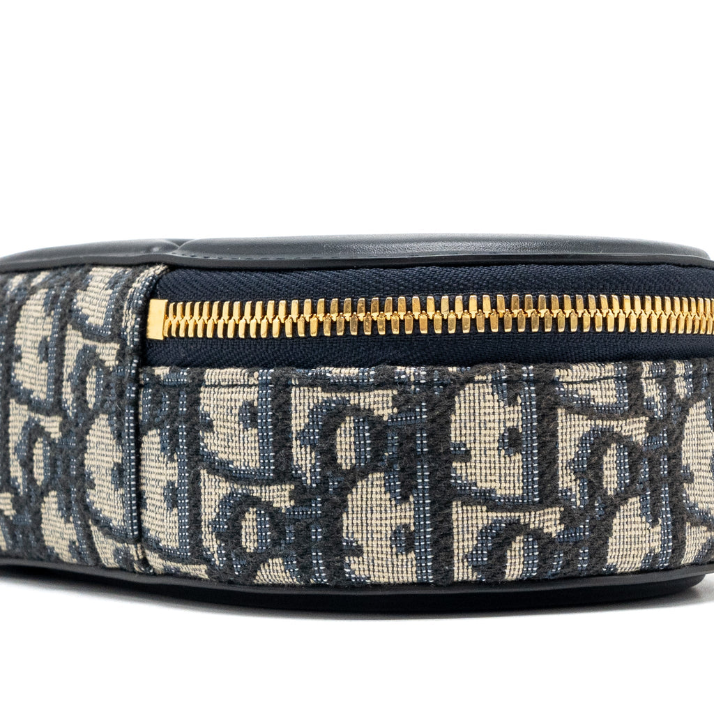 DIOR CD SIGNATURE OVAL CAMERA VAG DIOR OBLIQUE JACQUARD BLUE GHW