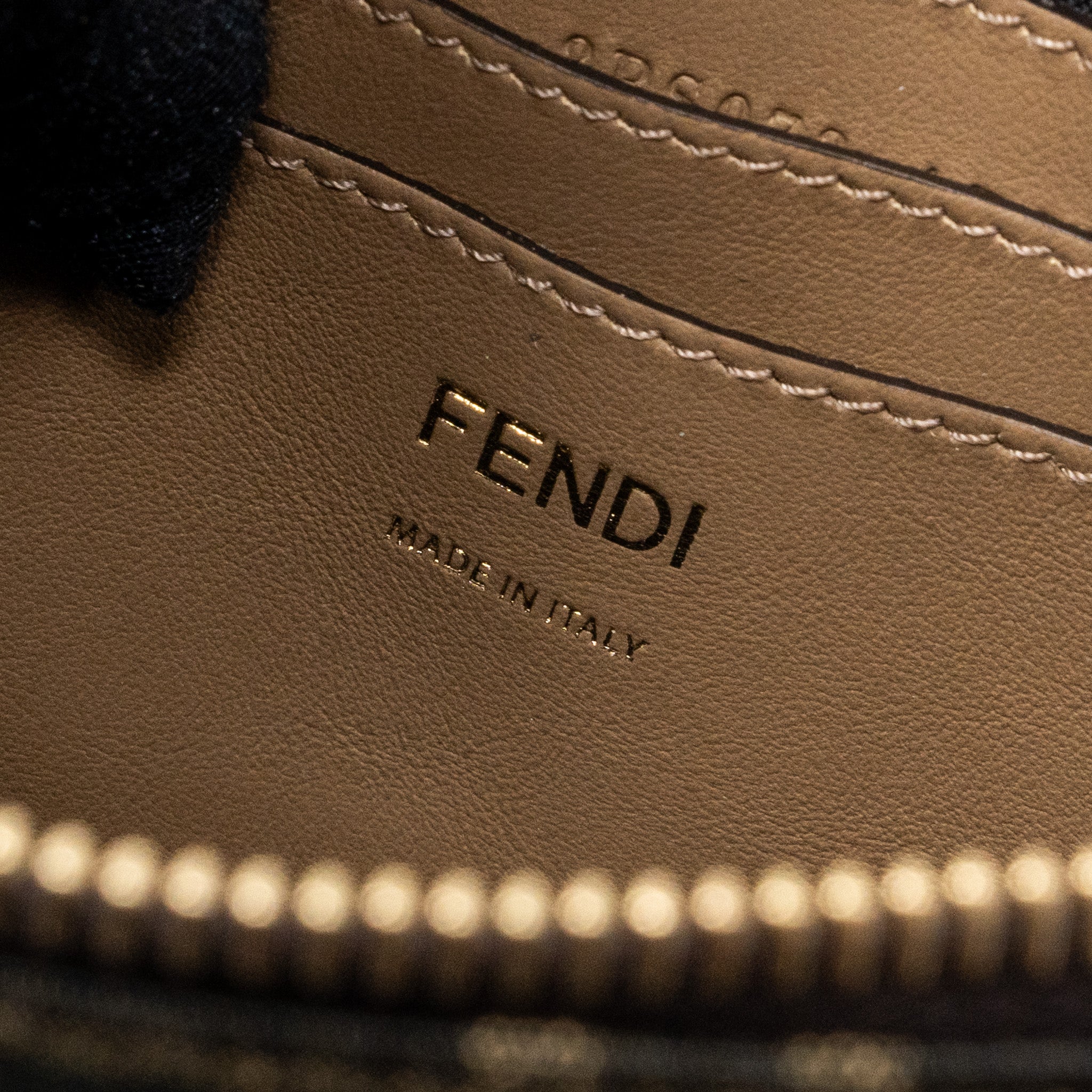 FENDI BAGUETTE POUCH BROWN JACQUARD FF FABRIC GHW