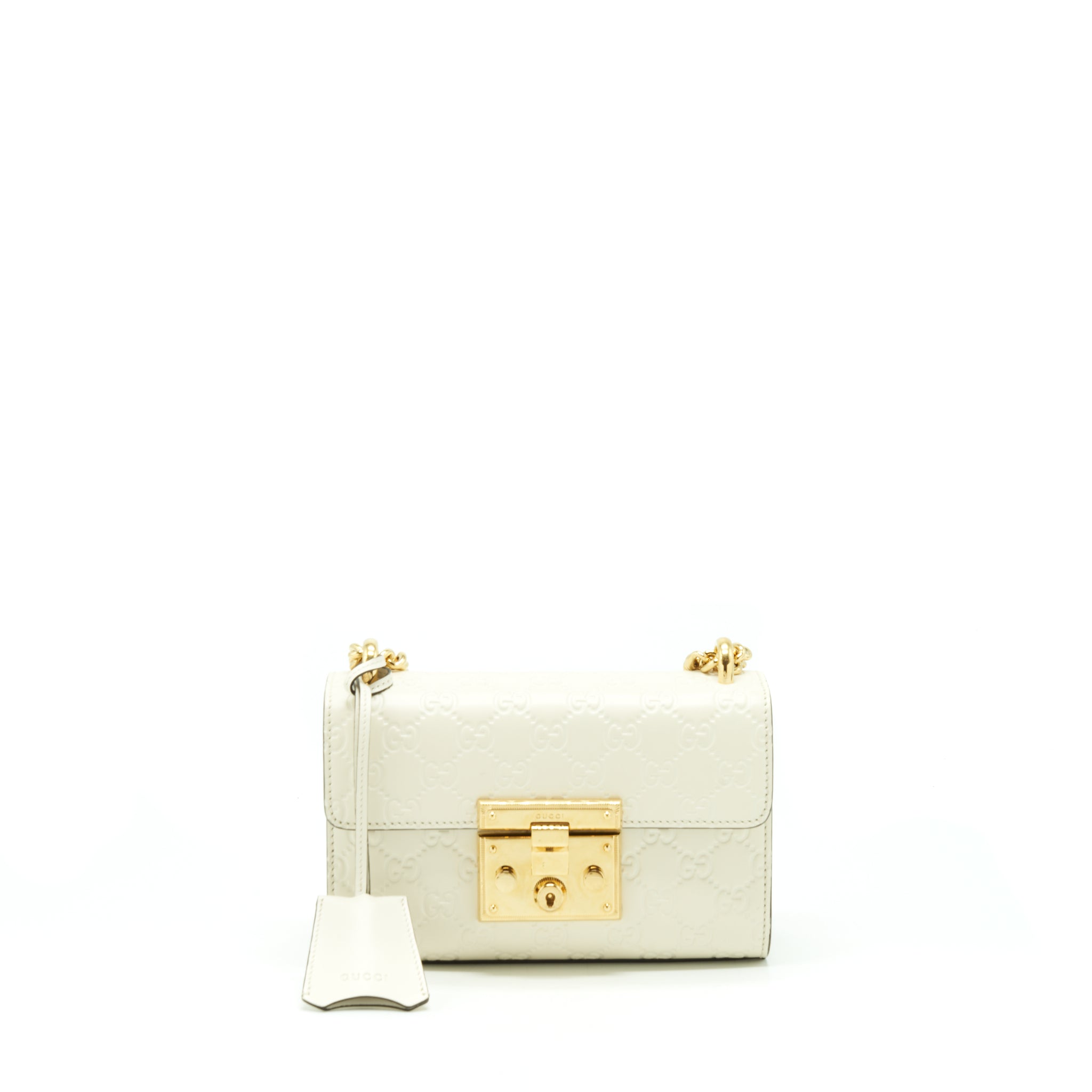 GUCCI SMALL PADLOCK WHITE GHW
