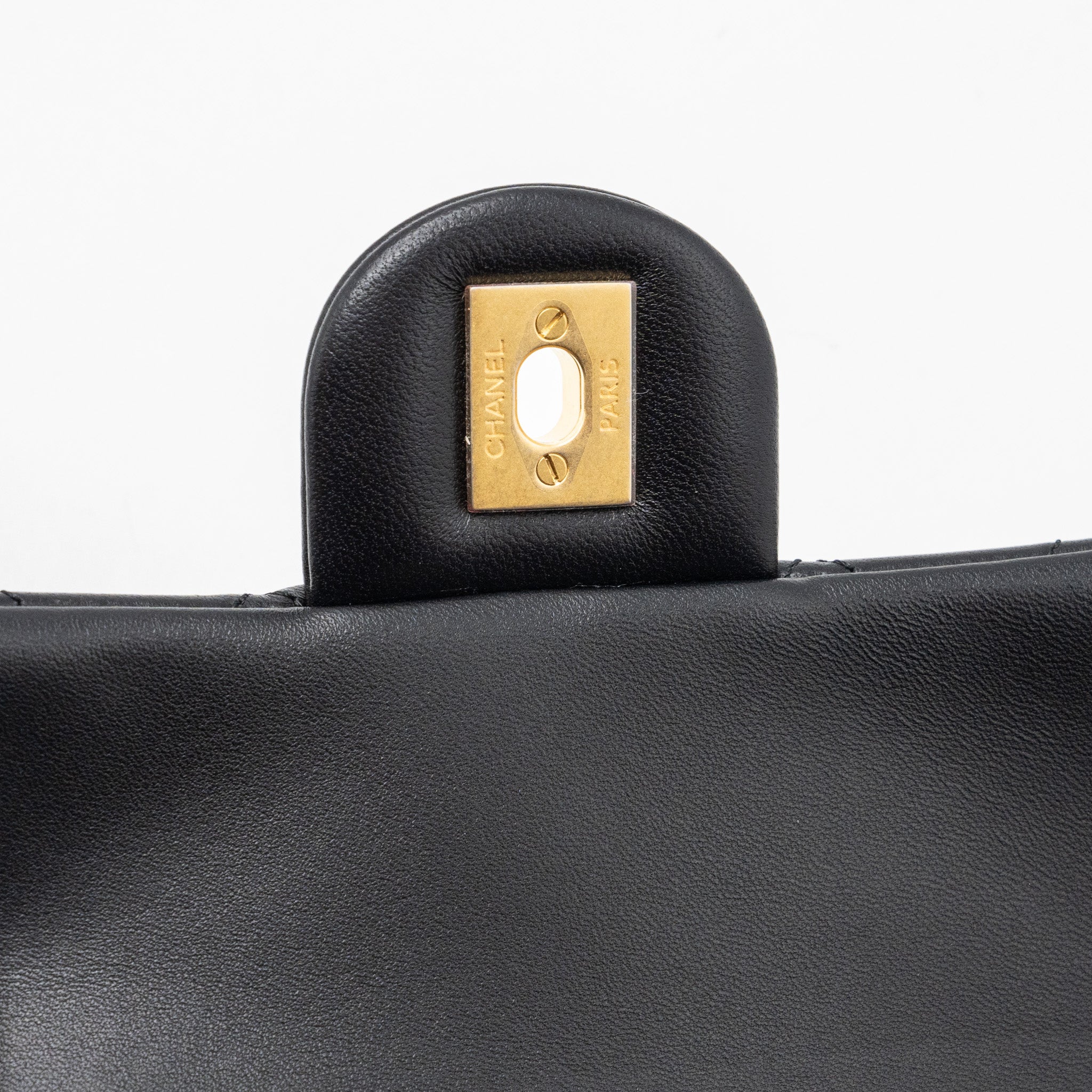 CHANEL 23K PEARL CRUSH MINI RECTANGULAR FLAP BAG LAMBSKIN BLACK GHW (MICROCHIP)