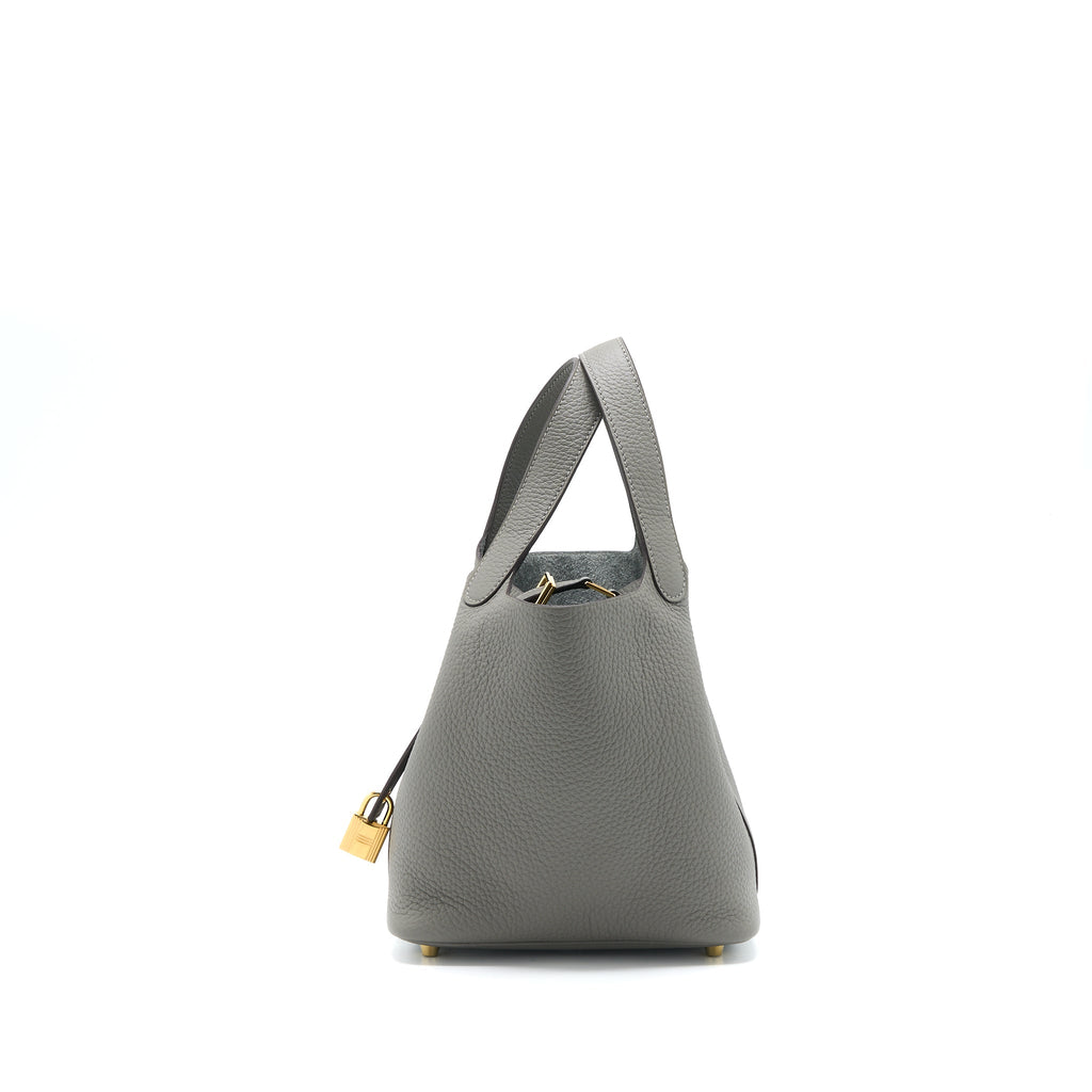 HERMES PICOTIN 18 LOCK BAG CLEMENCE 0L GRIS MEYER GHW