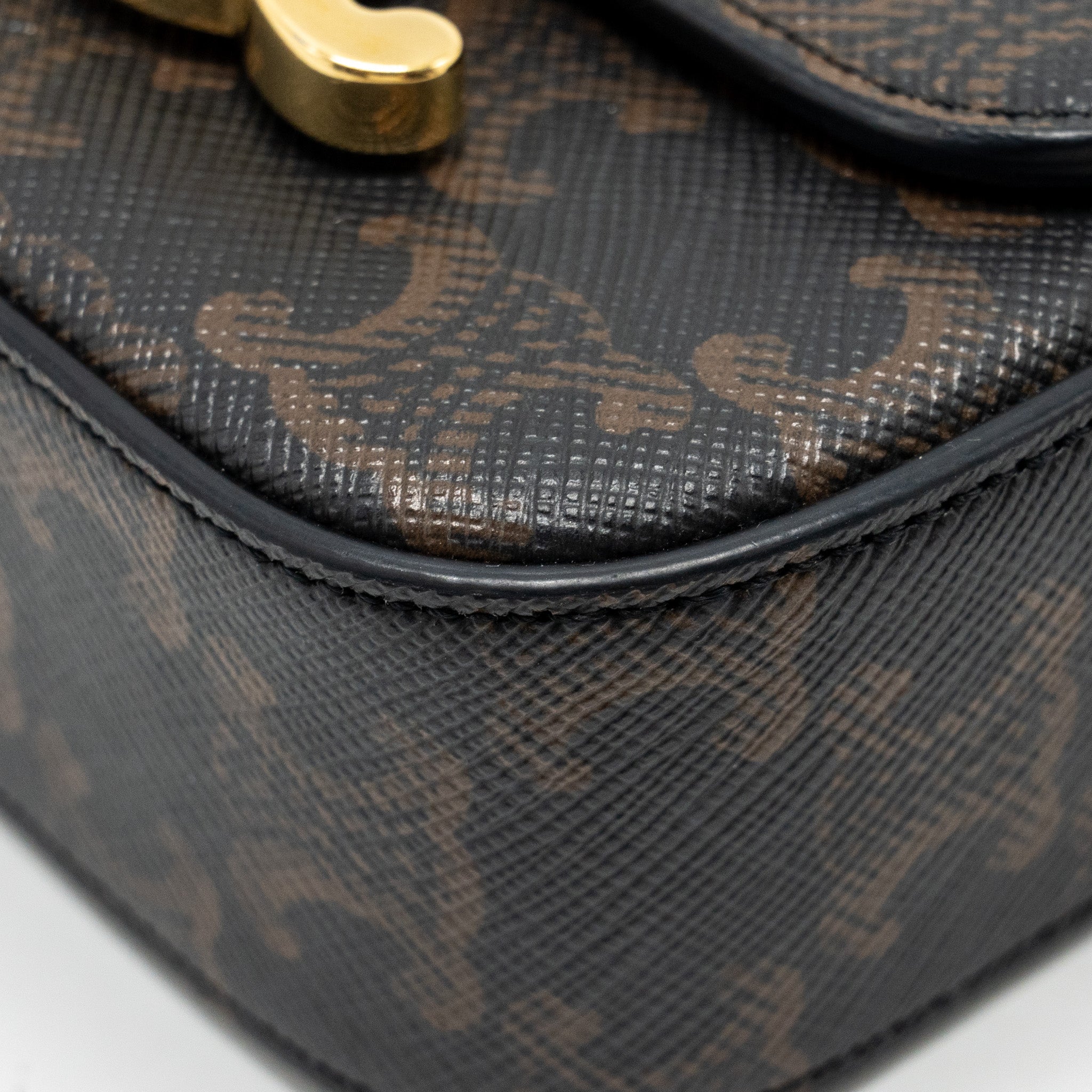 CELINE CLAUDE TRIOMPHE CANVAS / CALFSKIN TAN GHW