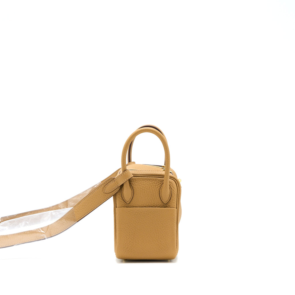 HERMES MINI LINDY CLEMENCE 4B BISCUIT GHW