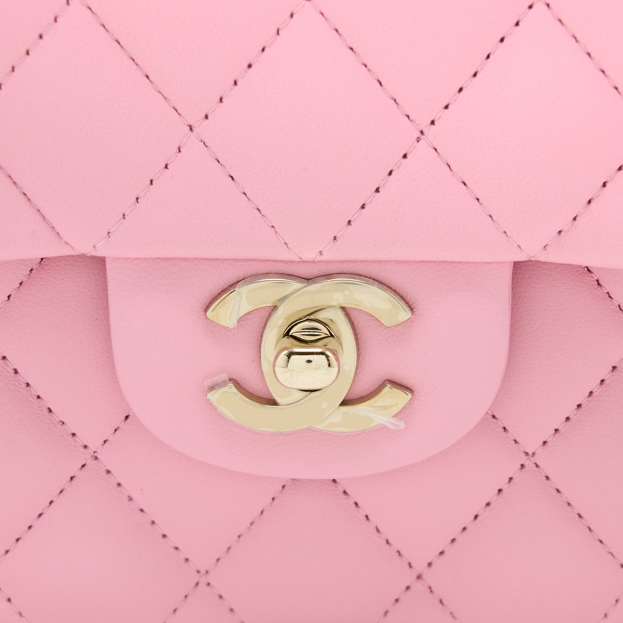 CHANEL SMALL CLASSIC FLAP BAG LAMBSKIN PINK LGHW (MICROCHIP)