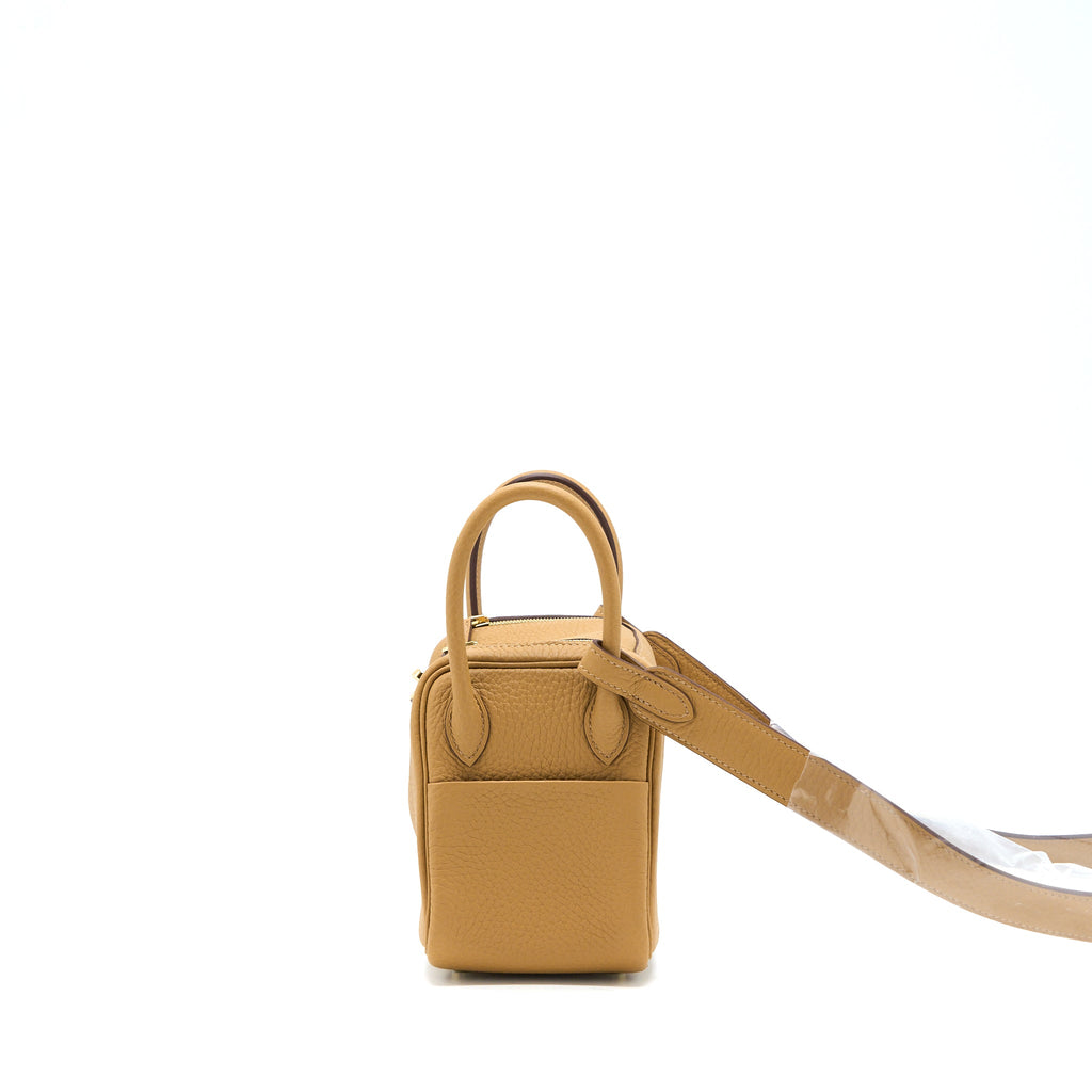 HERMES MINI LINDY CLEMENCE 4B BISCUIT GHW