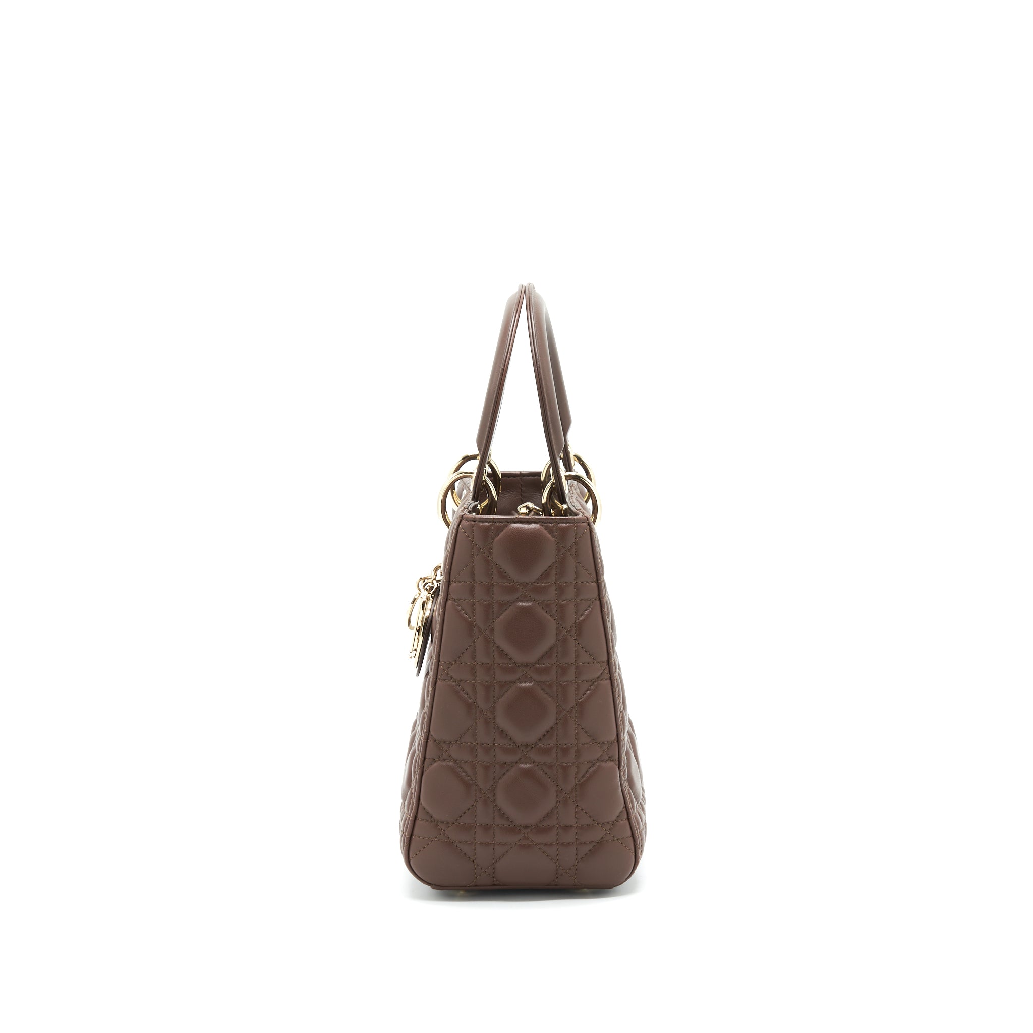 DIOR MEDIUM LADY DIOR CHOCOLATE BROWN LGHW