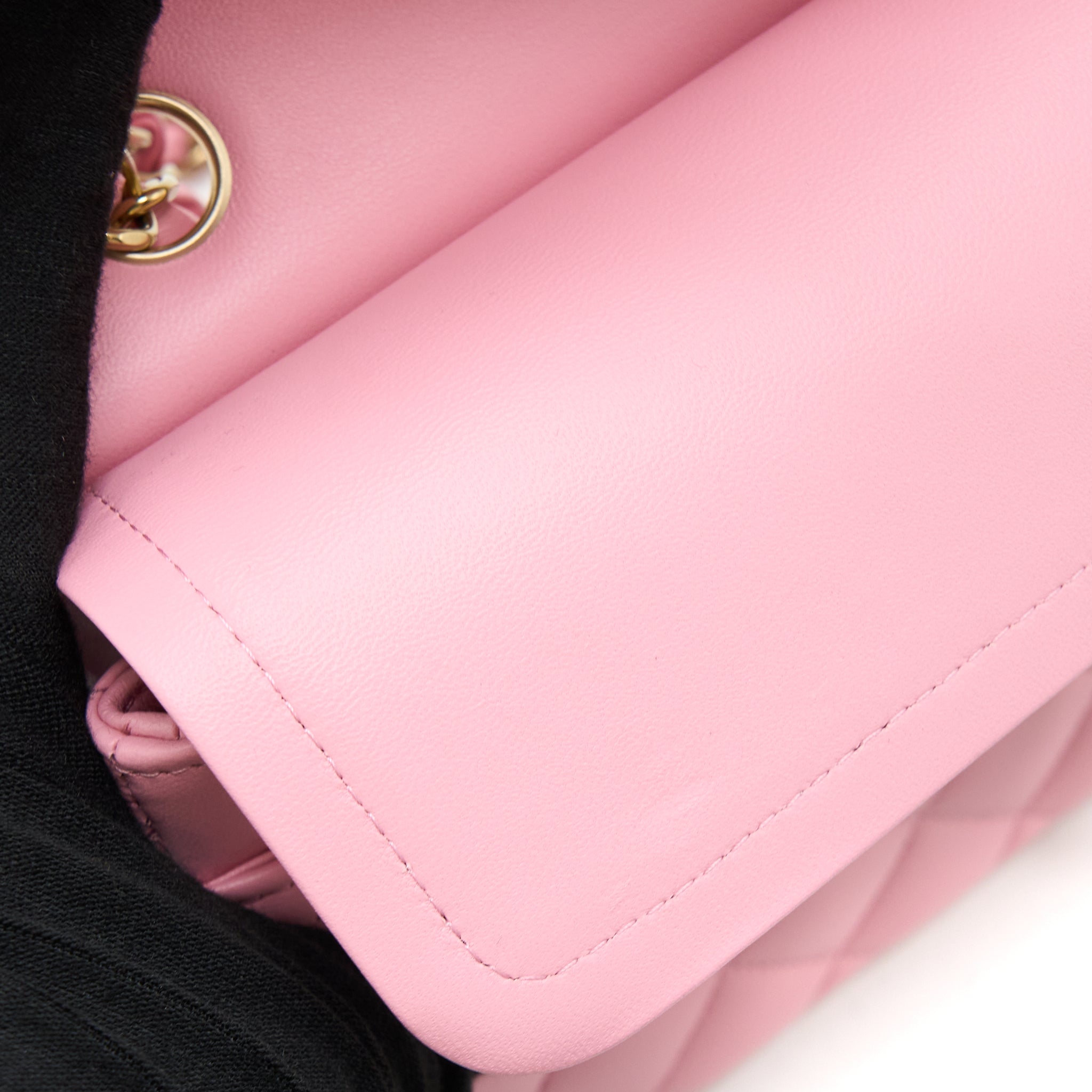 CHANEL SMALL CLASSIC FLAP BAG LAMBSKIN PINK LGHW (MICROCHIP)
