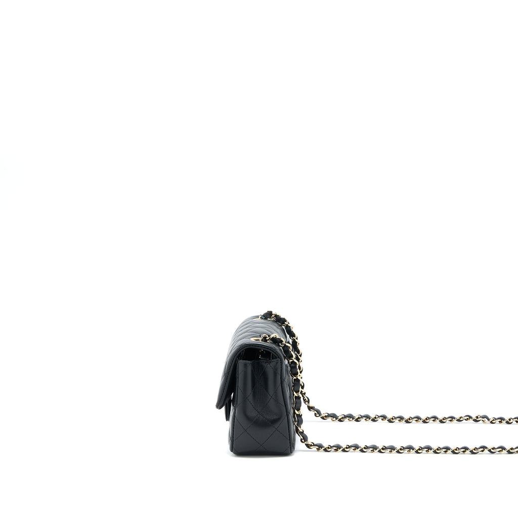 CHANEL MINI RECTANGULAR FLAP BAG LAMBSKIN BLACK LGHW