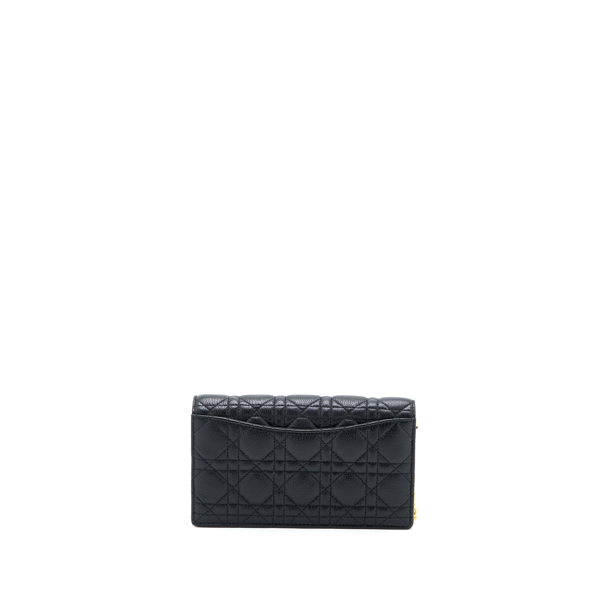 DIOR CARO POUCH CANNAGE CALFSKIN BLACK GHW