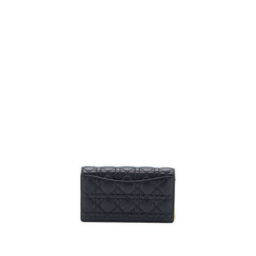 DIOR CARO POUCH CANNAGE CALFSKIN BLACK GHW