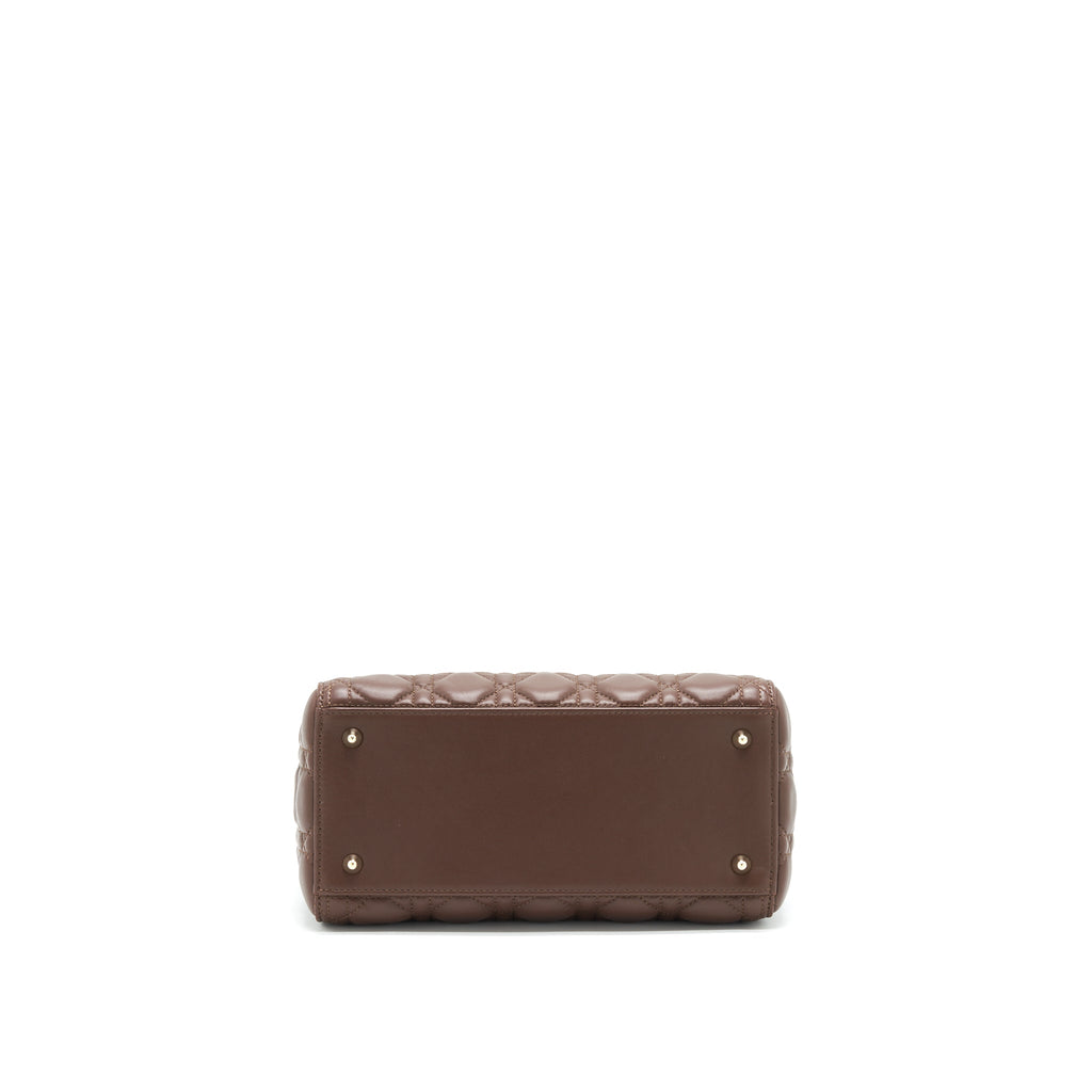 DIOR MEDIUM LADY DIOR CHOCOLATE BROWN LGHW