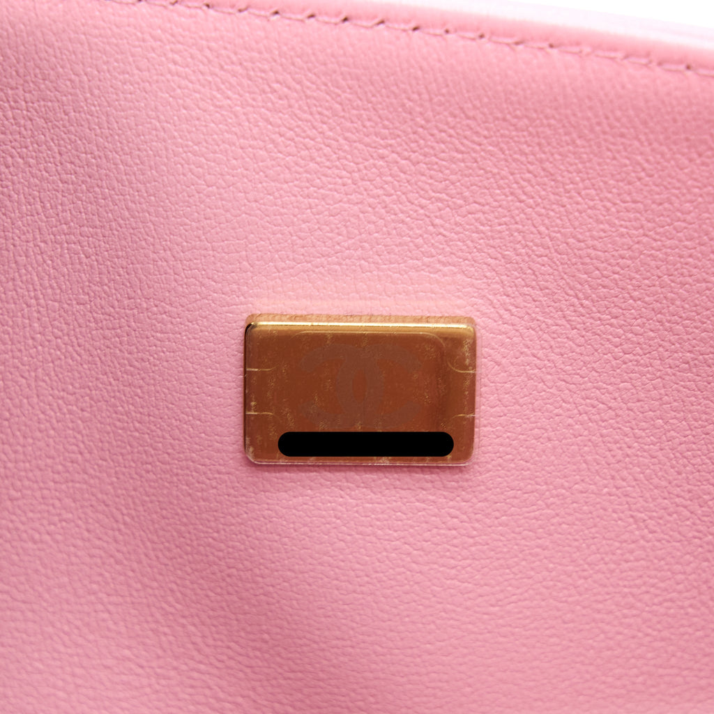 CHANEL SMALL CLASSIC FLAP BAG LAMBSKIN PINK LGHW (MICROCHIP)