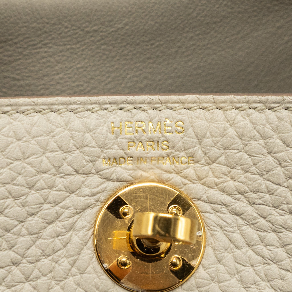 HERMES MINI LINDY CLEMENCE BETON GHW