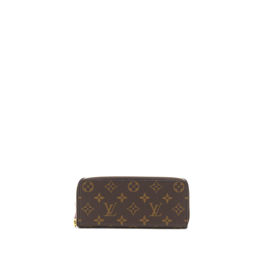 LOUIS VUITTON CLEMENCE LONG WALLET MONOGRAM CANVAS FUCHSIA GHW