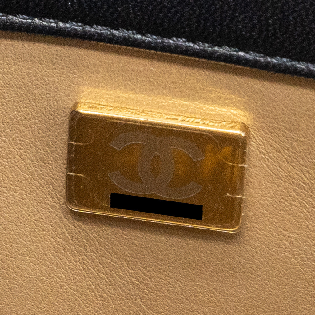 CHANEL 23K PEARL CRUSH MINI RECTANGULAR FLAP BAG LAMBSKIN BLACK GHW (MICROCHIP)