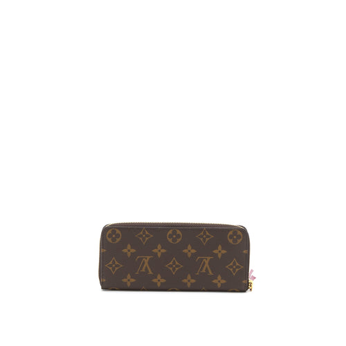 LOUIS VUITTON CLEMENCE LONG WALLET MONOGRAM CANVAS FUCHSIA GHW