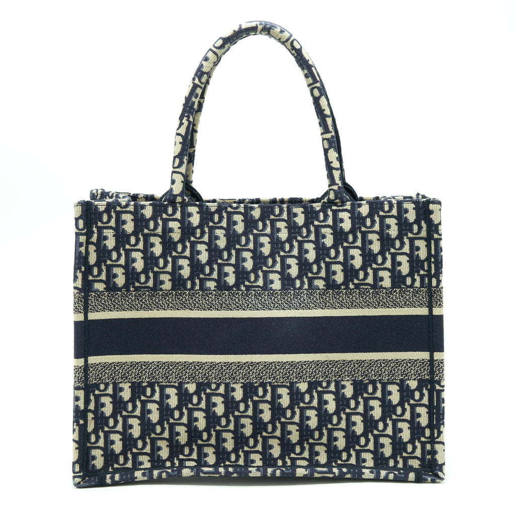 DIOR SMALL BOOK TOTE BAG BLUE OBLIQUE JACQUARD