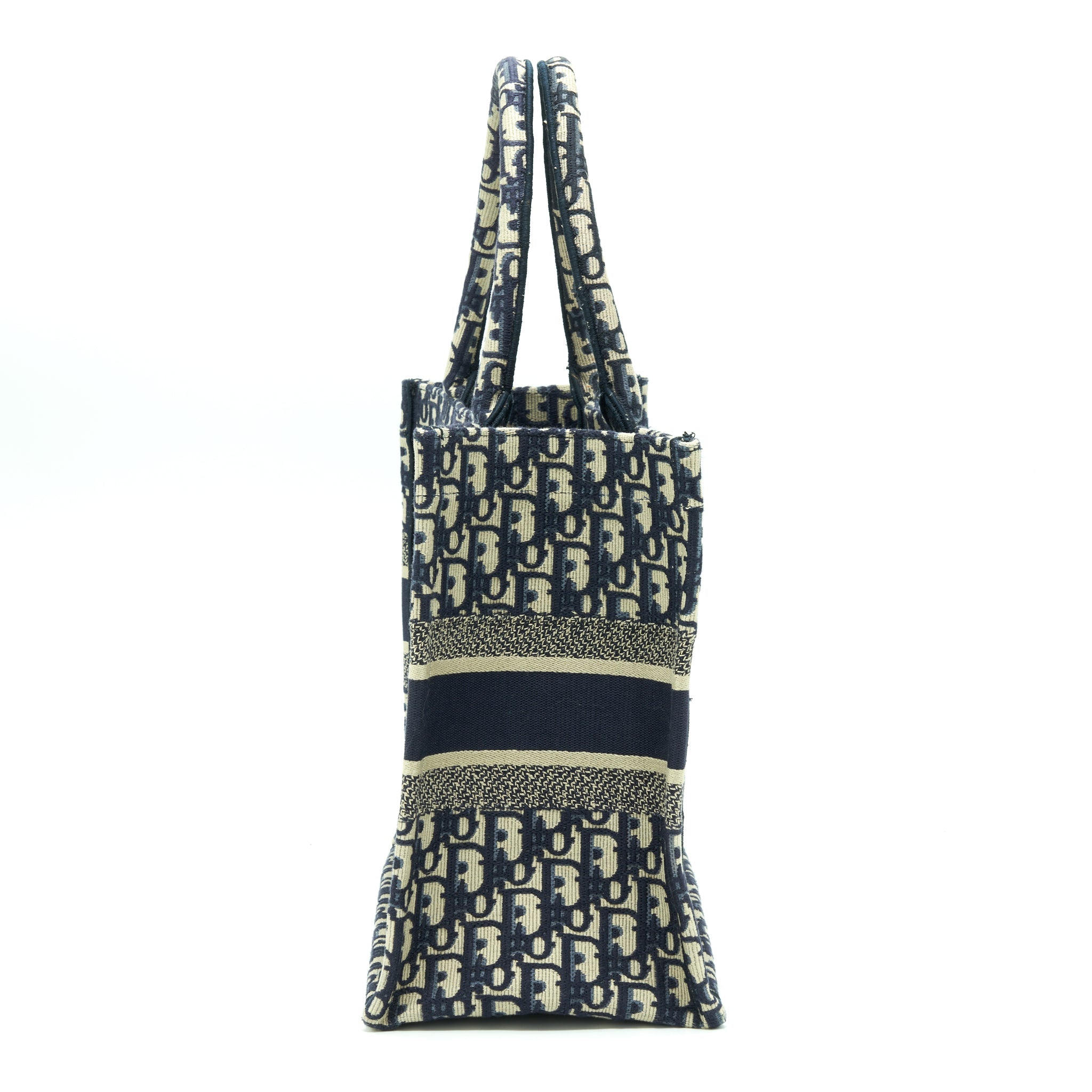 DIOR SMALL BOOK TOTE BAG BLUE OBLIQUE JACQUARD