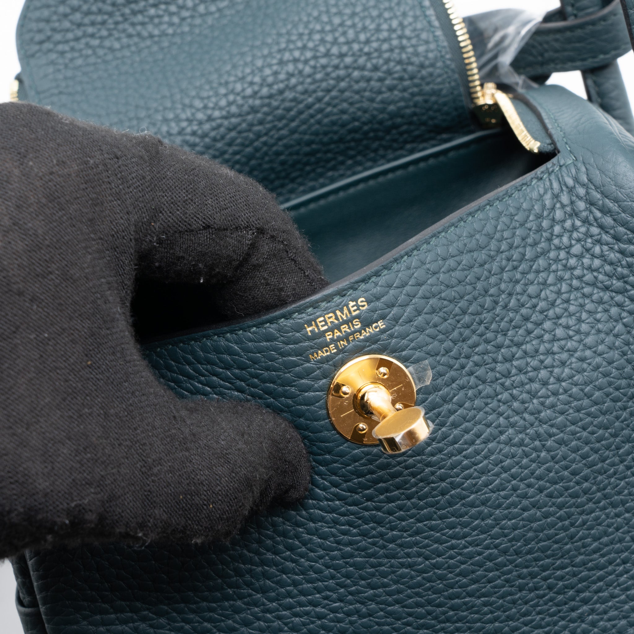 HERMES MINI LINDY CLEMENCE 6O VERT CYPRES GHW