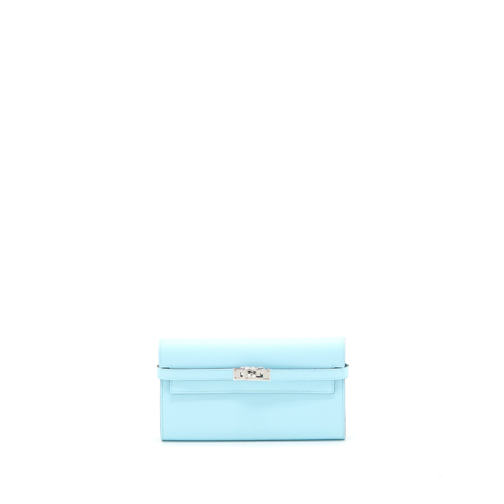 HERMES KELLY LONG WALLET EPSOM U2 BLUE ZEPHYR SHW