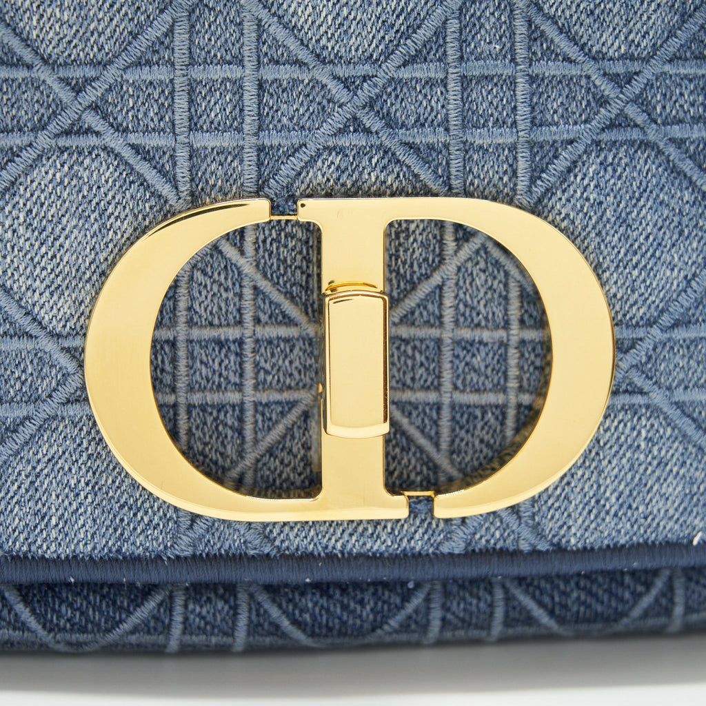 DIOR SMALL DIOR CARO BAG DENIM BLUE GHW