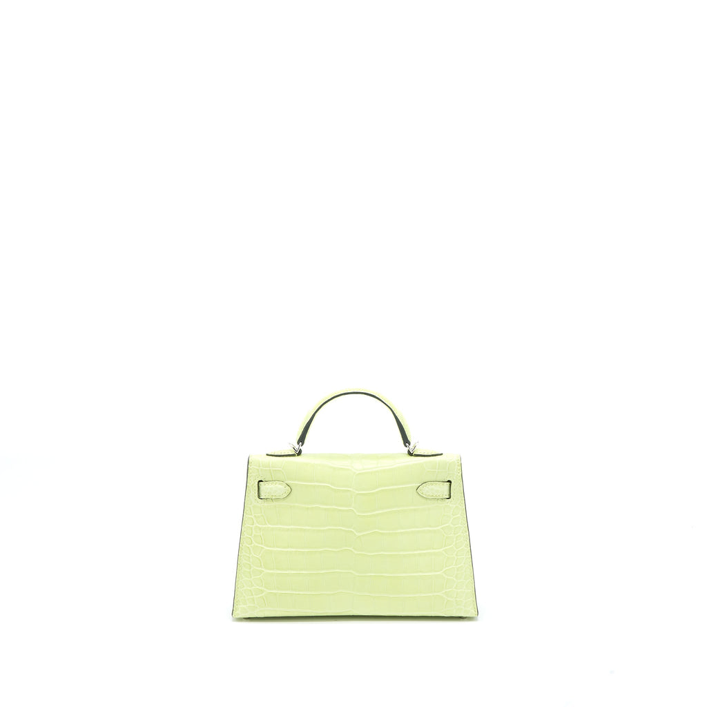 HERMES MINI KELLY II ALLIGATOR MISSISSIPPIENSIS R9 JAUNE BOURGEON SHW