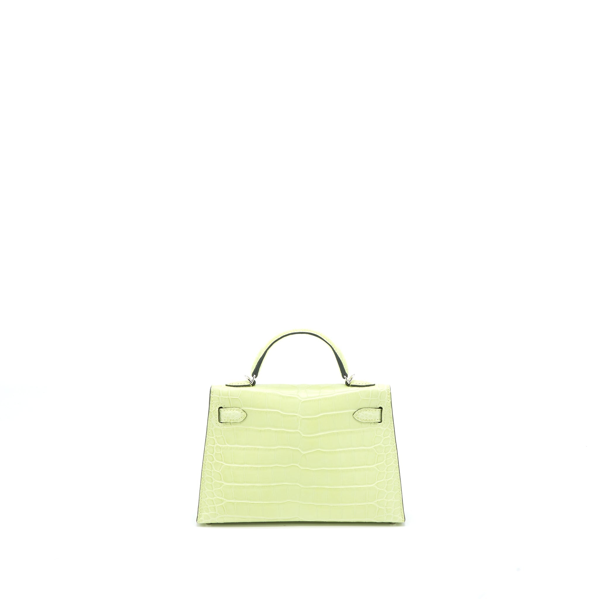 HERMES MINI KELLY II ALLIGATOR MISSISSIPPIENSIS R9 JAUNE BOURGEON SHW
