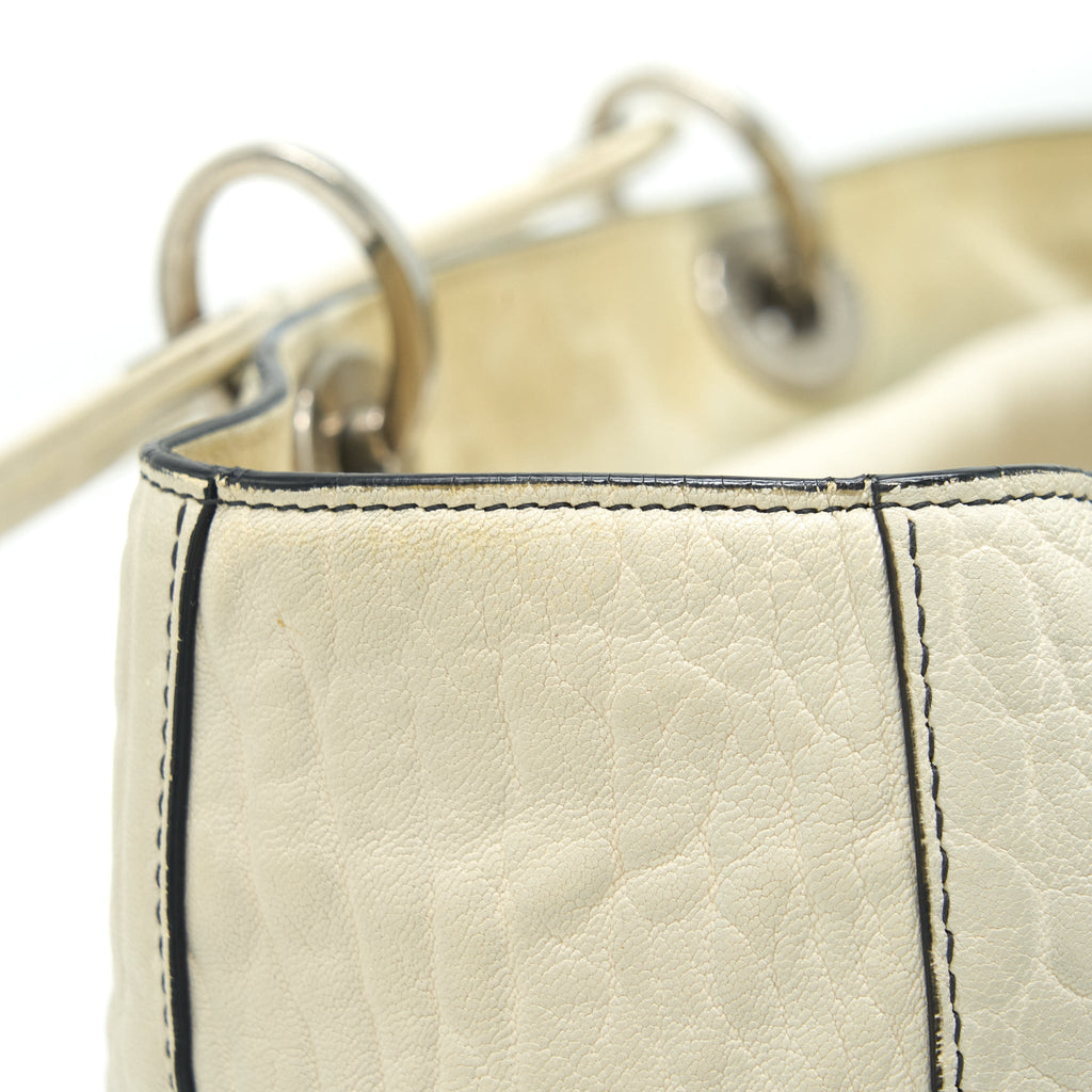 DIOR DIORISSIMO TOTE BAG WHITE MULTICOLOUR HARDWARE