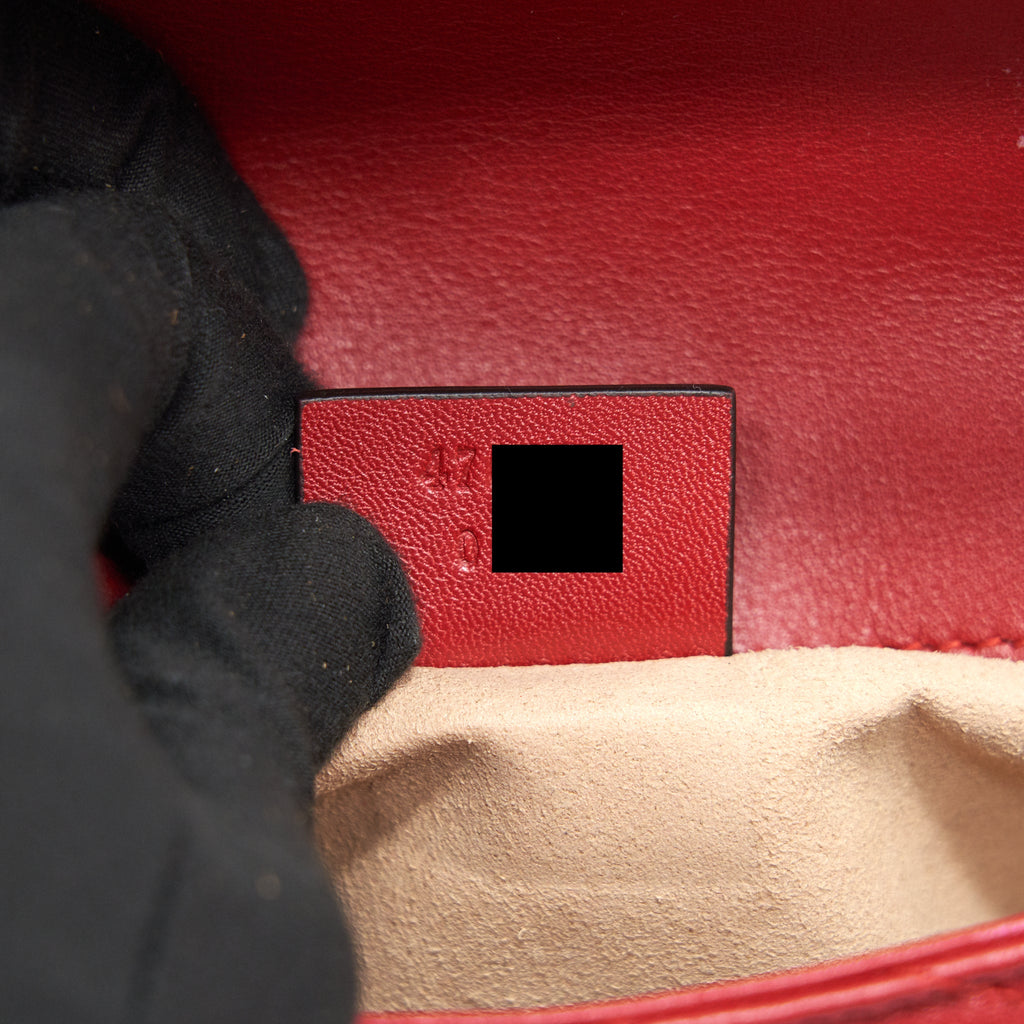 GUCCI GG MARMONT SUPER MINI LEATHER BAG RED