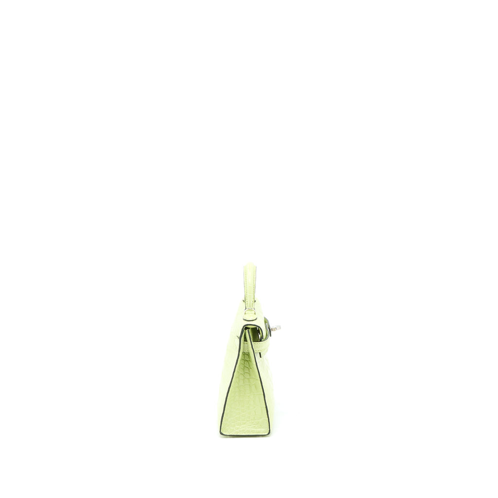 HERMES MINI KELLY II ALLIGATOR MISSISSIPPIENSIS R9 JAUNE BOURGEON SHW