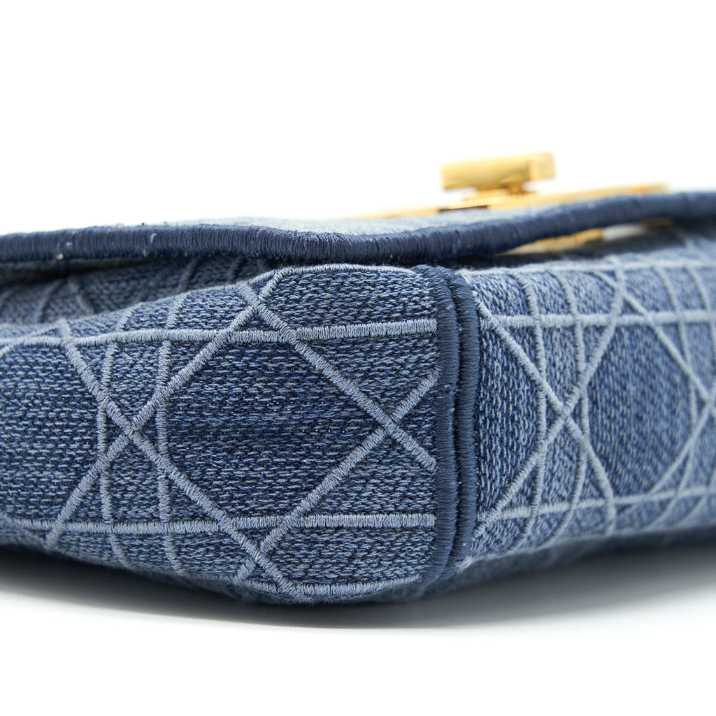 DIOR SMALL DIOR CARO BAG DENIM BLUE GHW