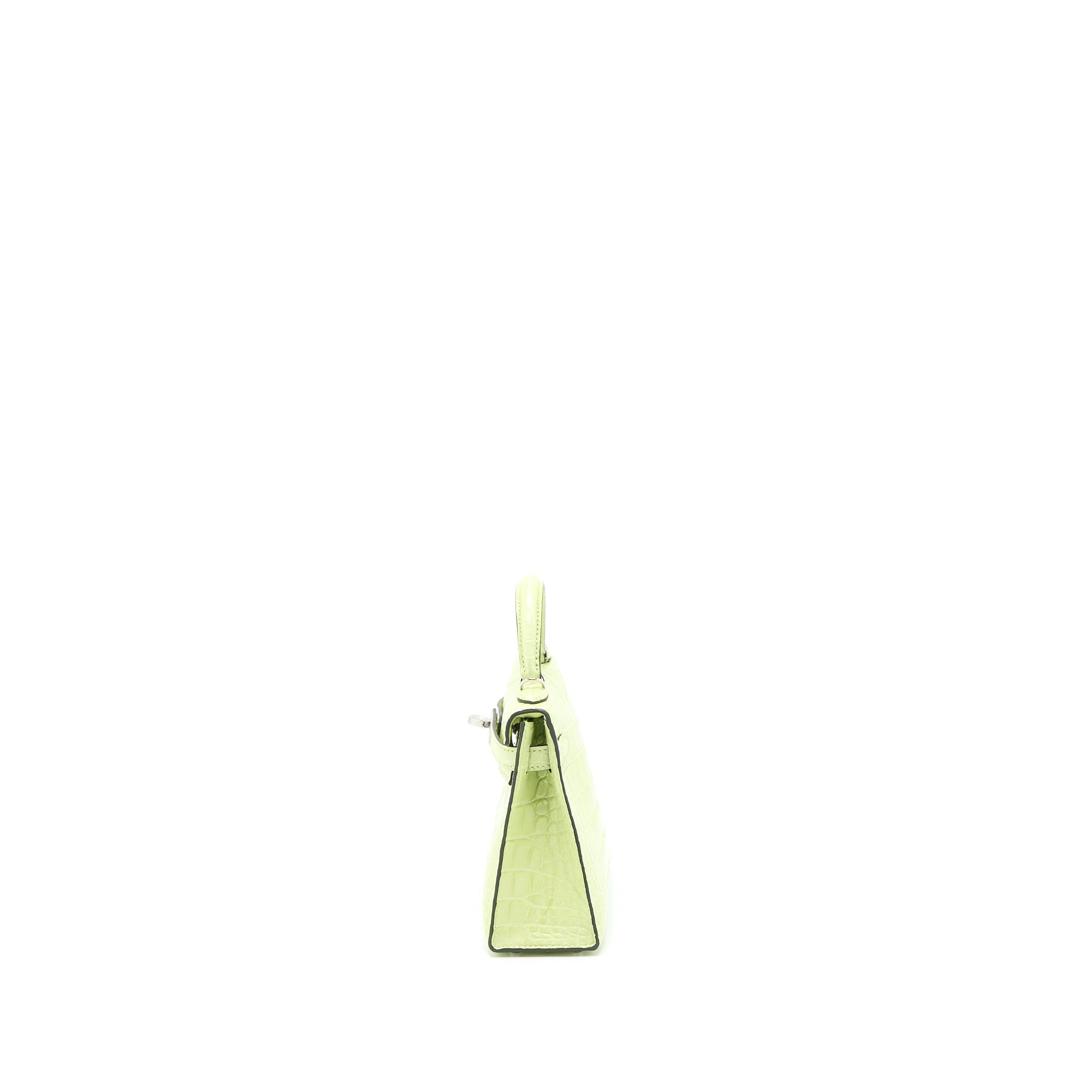 HERMES MINI KELLY II ALLIGATOR MISSISSIPPIENSIS R9 JAUNE BOURGEON SHW