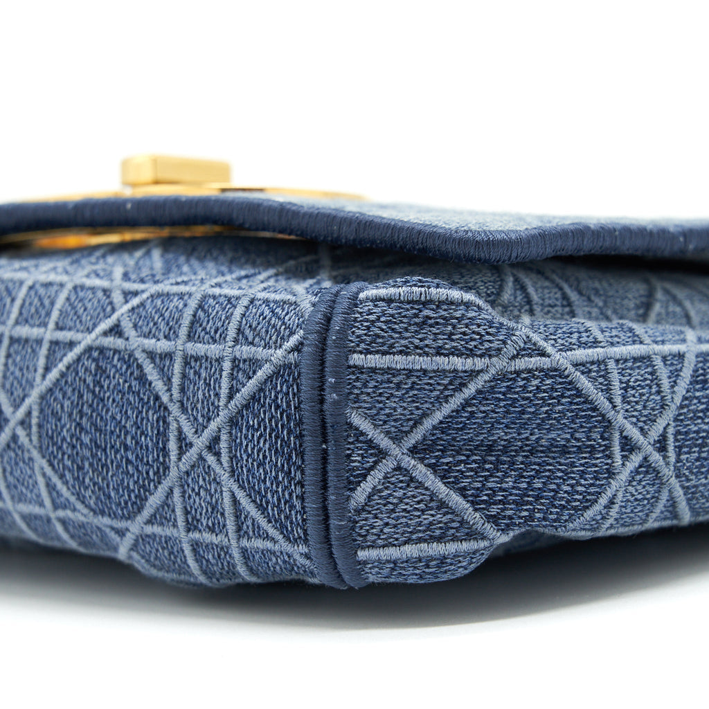 DIOR SMALL DIOR CARO BAG DENIM BLUE GHW