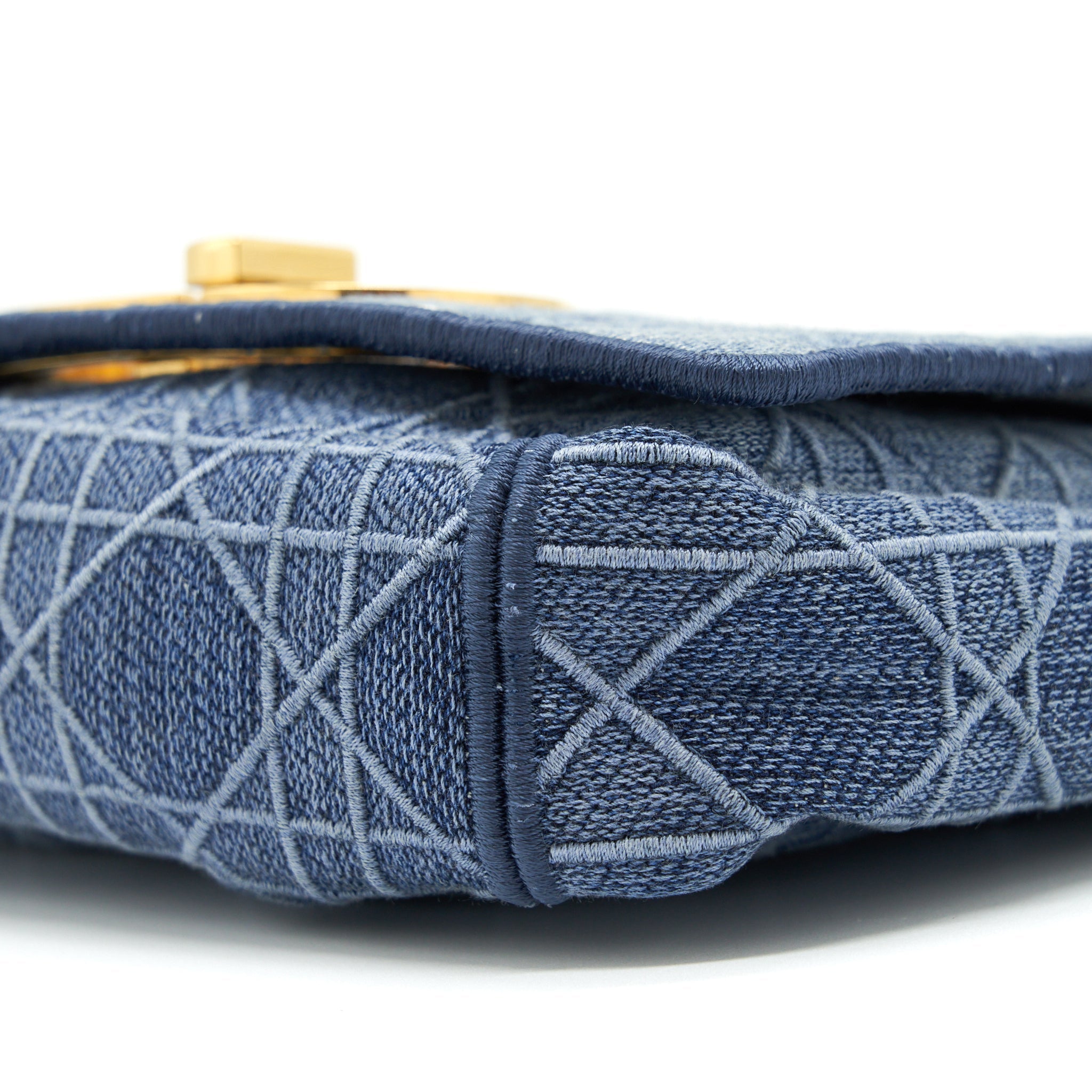 DIOR SMALL DIOR CARO BAG DENIM BLUE GHW