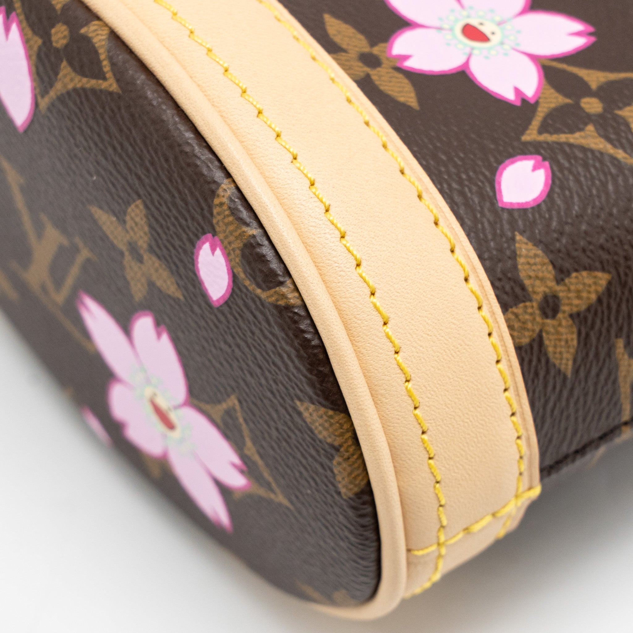 LOUIS VUITTON HARUKI MURAKAMI NANO BUCKET MONOGRAM CANVAS SAKURA BROWN GHW